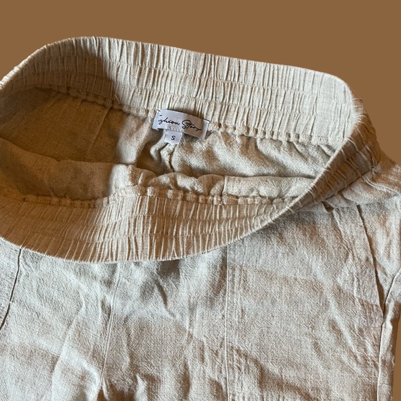 Linen blend drawstring pants, size S - Picture 2 of 8